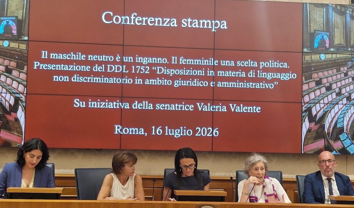 20260716_122425 copia «Il maschile neutro è un inganno»: una proposta di legge per cambiare la lingua dei codici e della PA